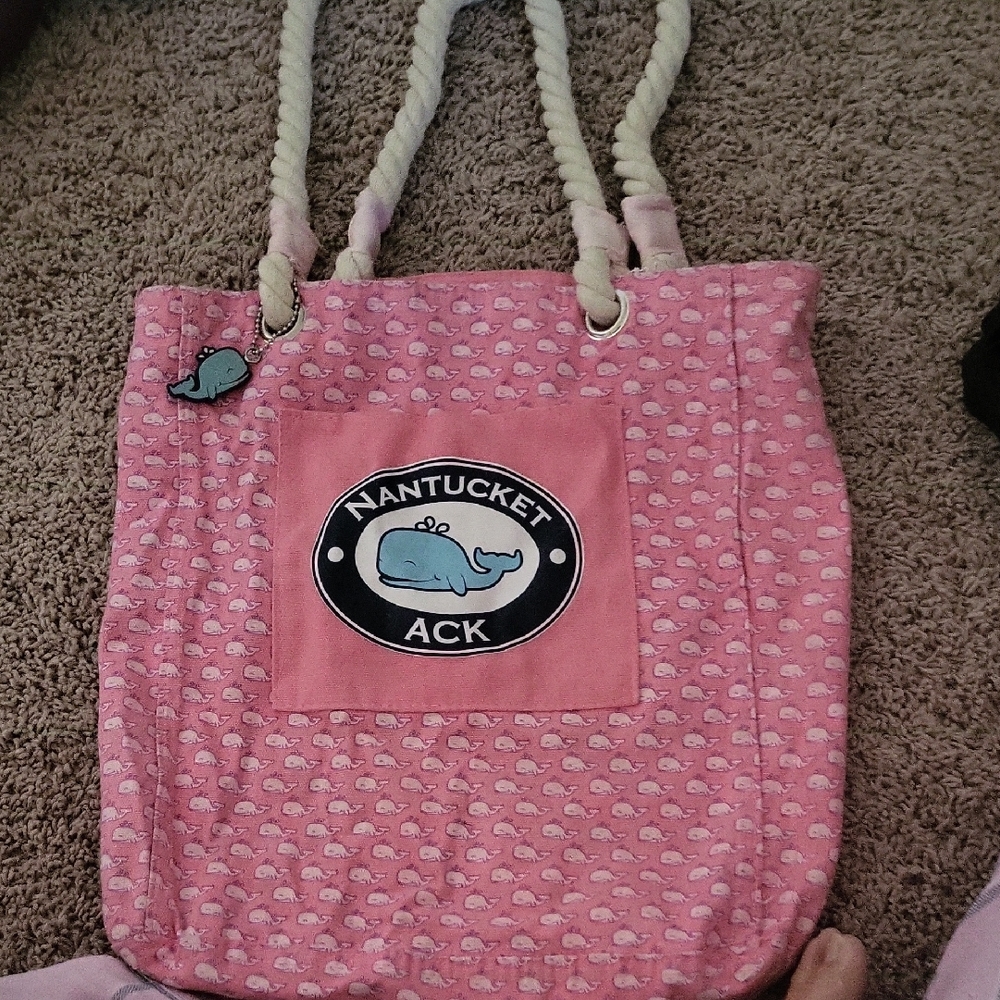 Pink Whale Tote Bag